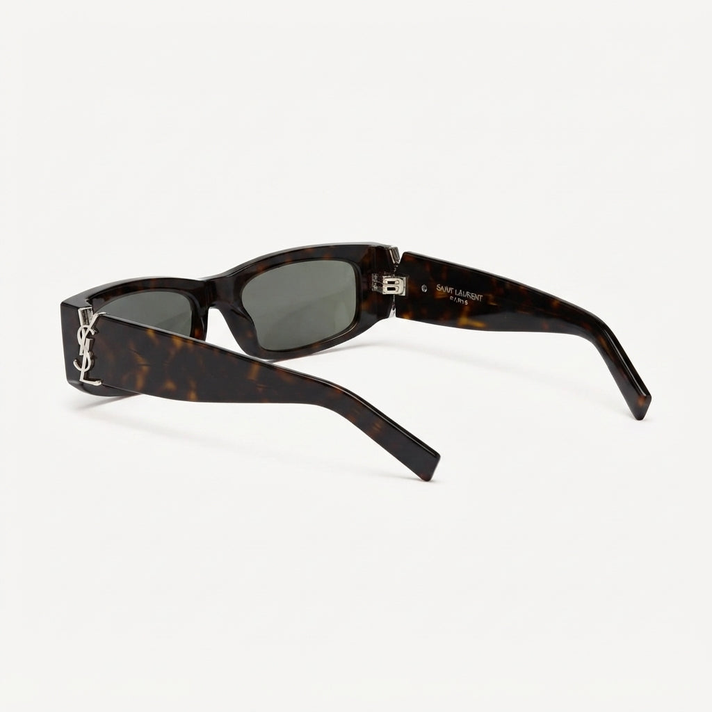 Saint Laurent Women SL M152 Rectangular Dark Havana Grey Sunglasses