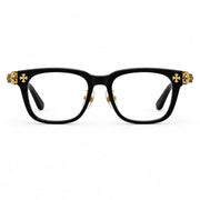 Chrome Hearts Unisex Black & Gold Gothic Square Optical Glasses