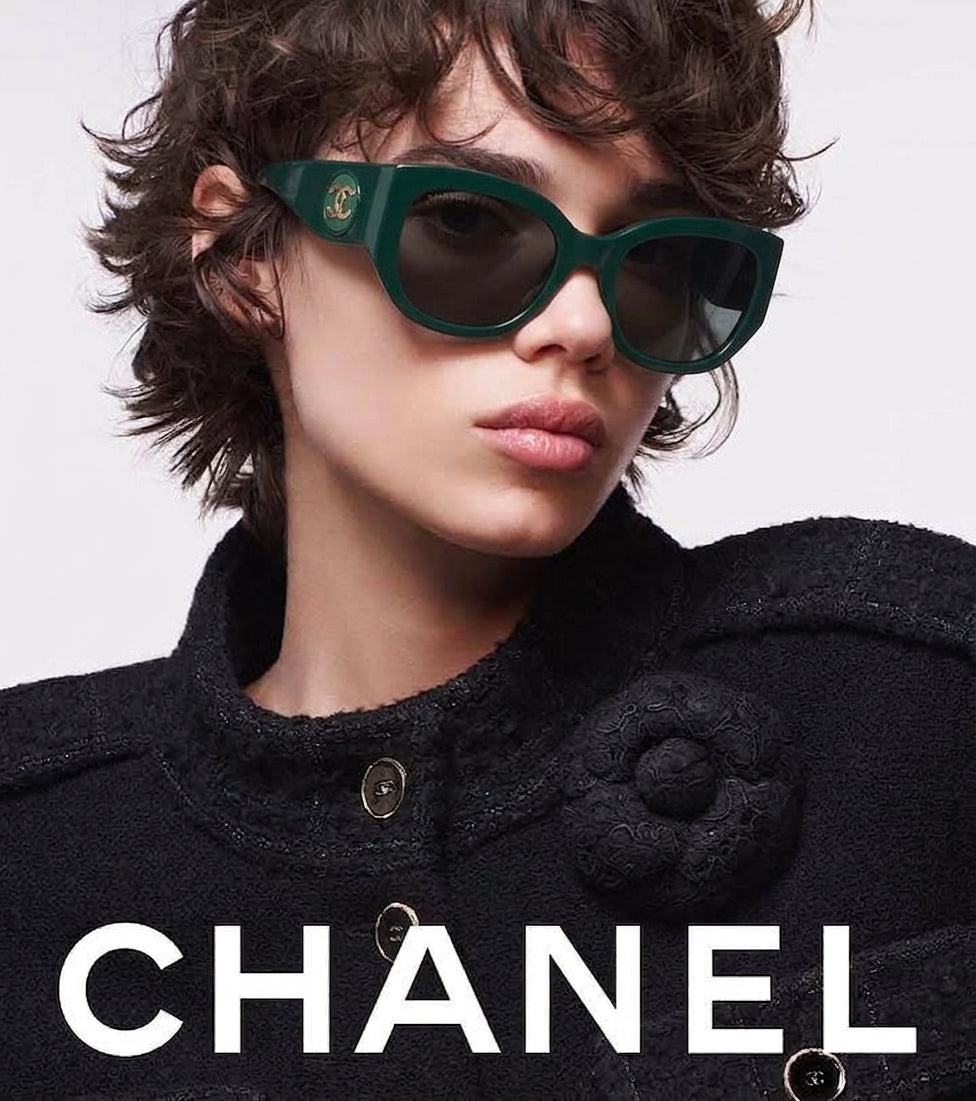 Chanel Women Butterfly Green Sunglasses