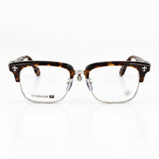Chrome Hearts Unisex Tortoise Shell Titanium Semi-Rimless Optical Frames