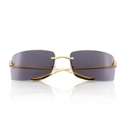 Cartier Panthère de C Unisex Rectangular Rimless Gradient Grey Sunglasses