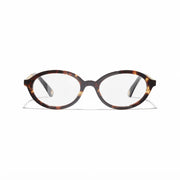 Chanel Women Optical Oval Brown Tortoise Eyeglasses