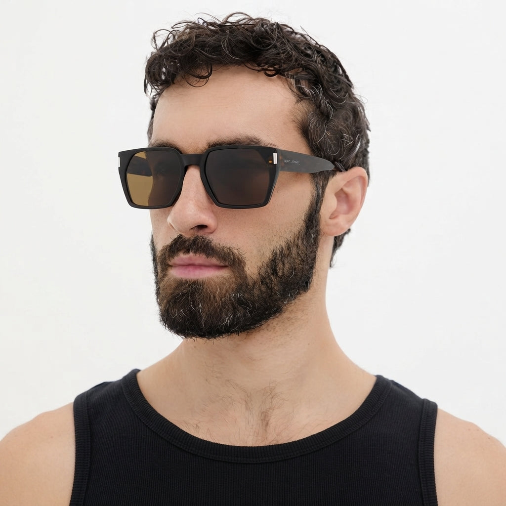 Saint Laurent SL 894 Men Square Havana Sunglasses