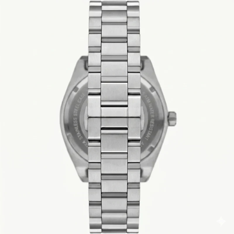 Emporio Armani Federico Black Dial Silver Steel Strap Watch for Men - AR80077