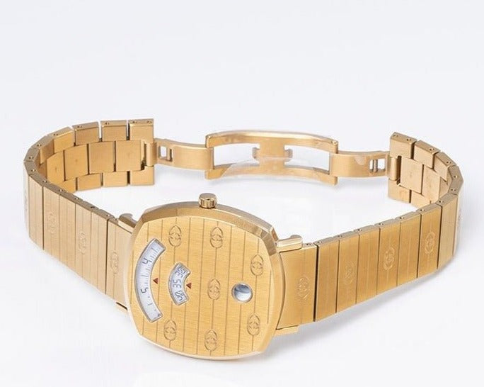 Gucci Grip Yellow Gold Dial Yellow Gold Steel Strap Unisex Watch -  YA157403