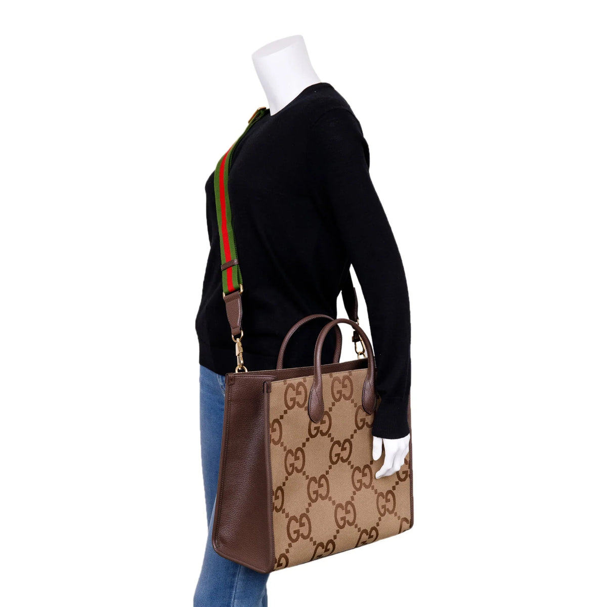 Gucci GG Textured Tote Bag – Beige