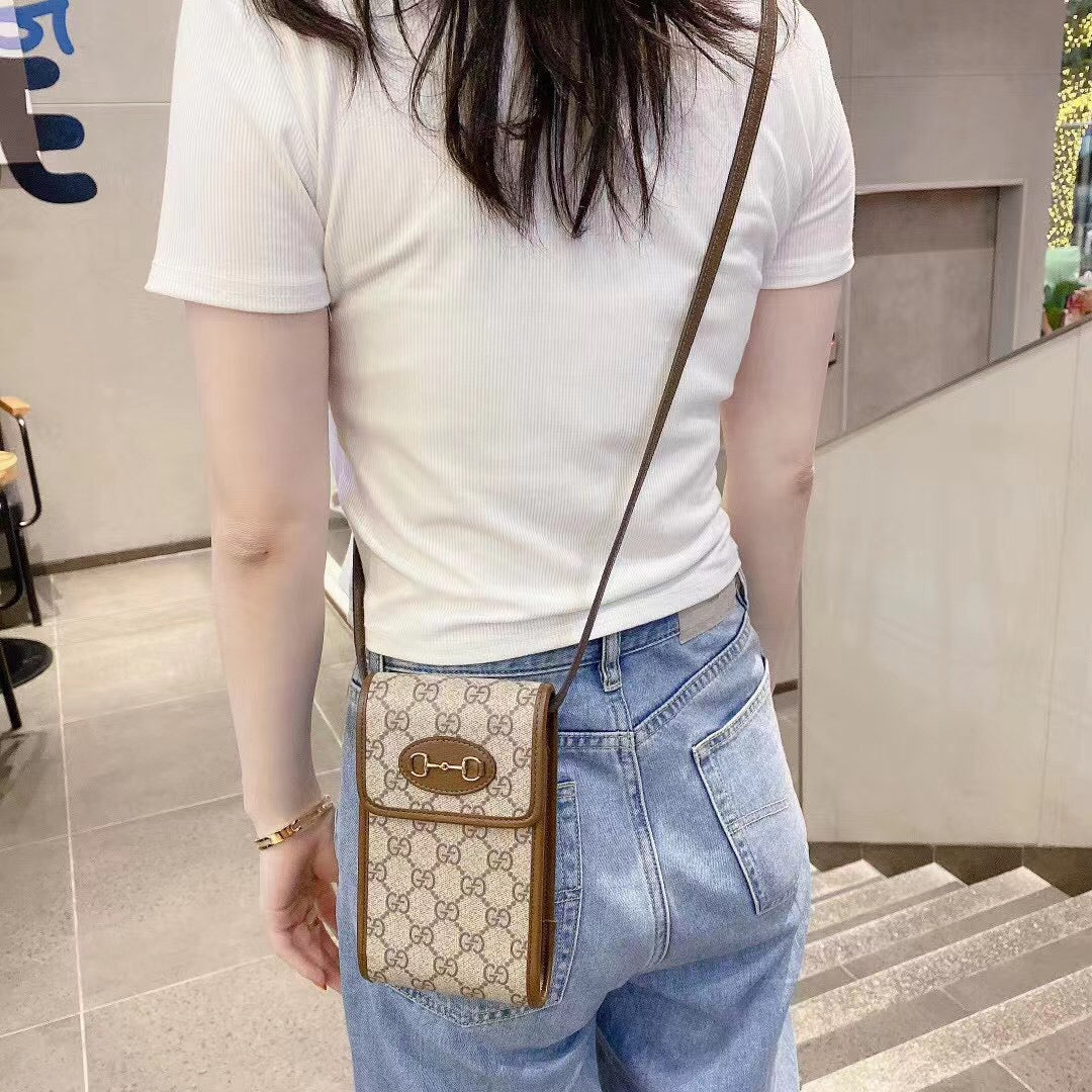 Gucci GG Supreme Mini Horsebit 1955 Shoulder Bag – Beige