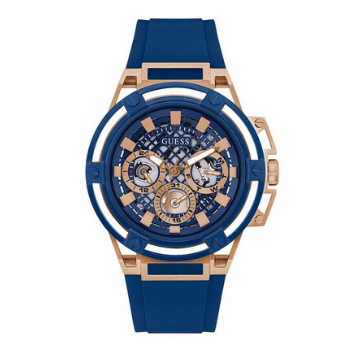 Guess Matrix Multifunction Blue Dial Blue Rubber Strap Watch for Men - GW0423G4