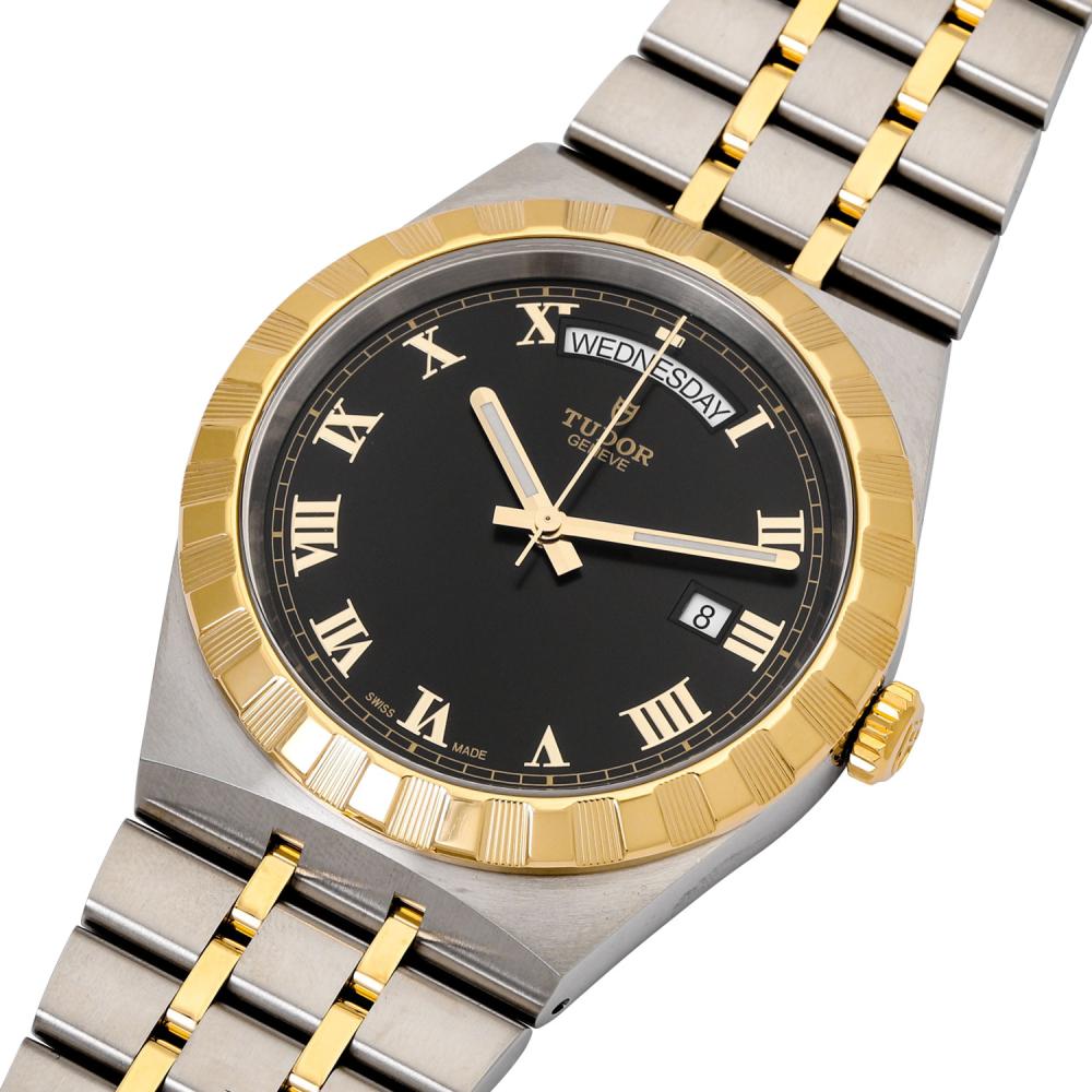 Tudor Royal Automatic Black Dial Two Tone Steel Strap Watch for Men - M28603-0003