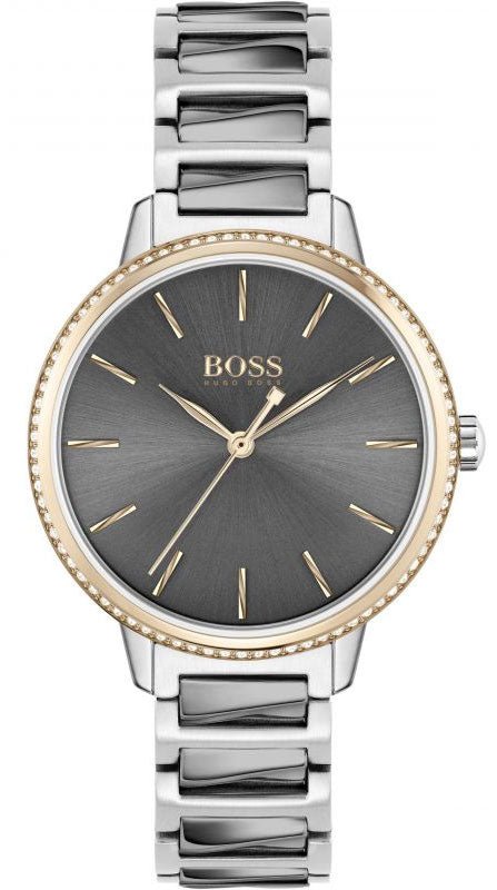 Hugo Boss Signature Grey Dial Silver Steel Strap Watch for Men - 1502569