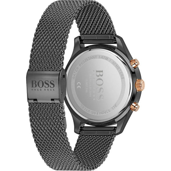 Hugo Boss Associate Chronograph Grey Dial Grey Mesh Bracelet Watch for Men - 1513870