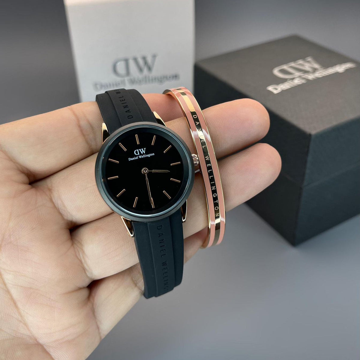 Daniel Wellington Iconic Motion Black Dial Black Rubber Strap Watch For Men - DW00100425