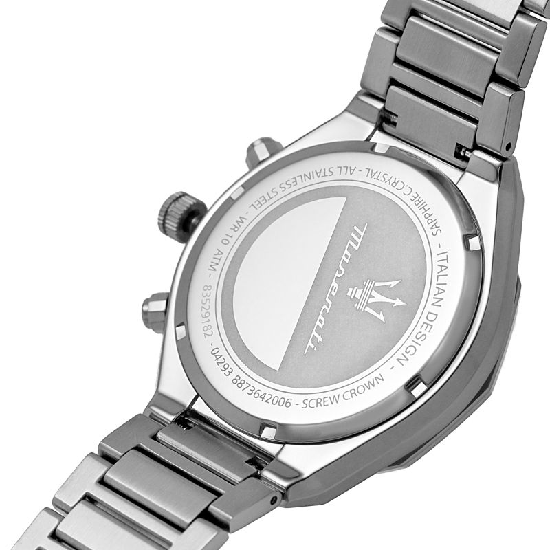Maserati Stile Chronograph Blue Dial Silver Steel Strap Watch For Men - R8873642006
