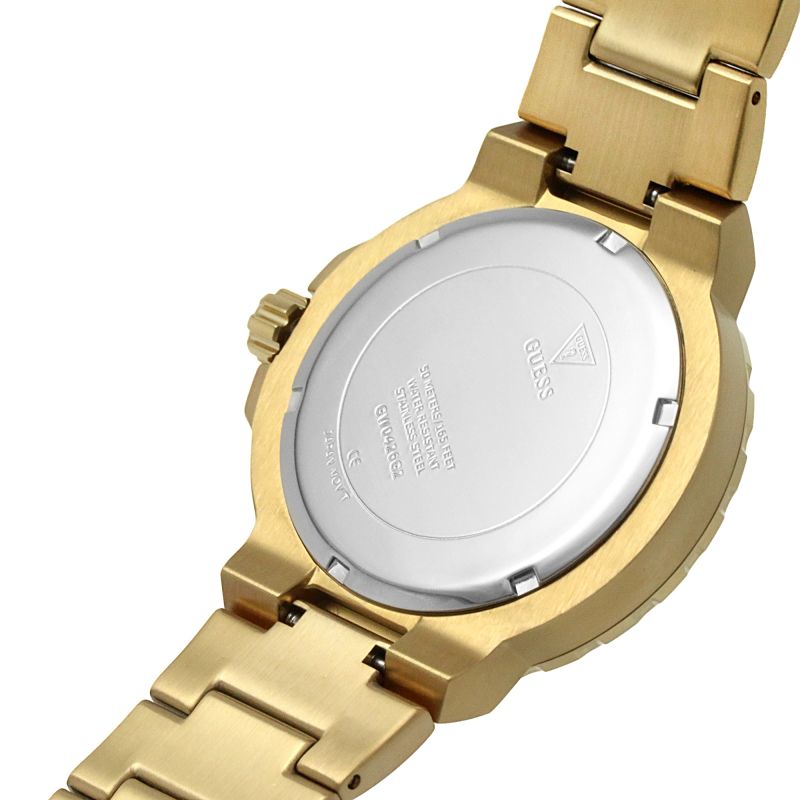 Guess Track Grey Dial Gold Steel Strap Watch for Men - GW0426G2