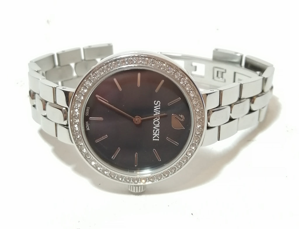 Swarovski Daytime Rhinestone Grey Dial Silver Steel Strap Watch for Women - 5213681