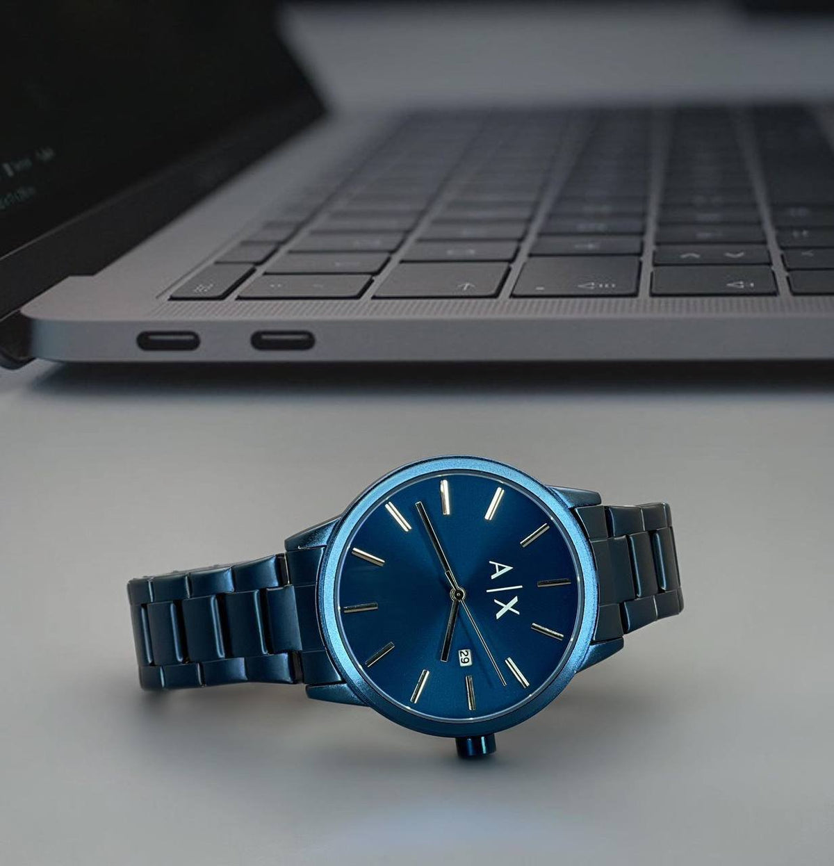 Armani Exchange Cayde Analog Blue Dial Blue Steel Strap Watch For Men - AX2702
