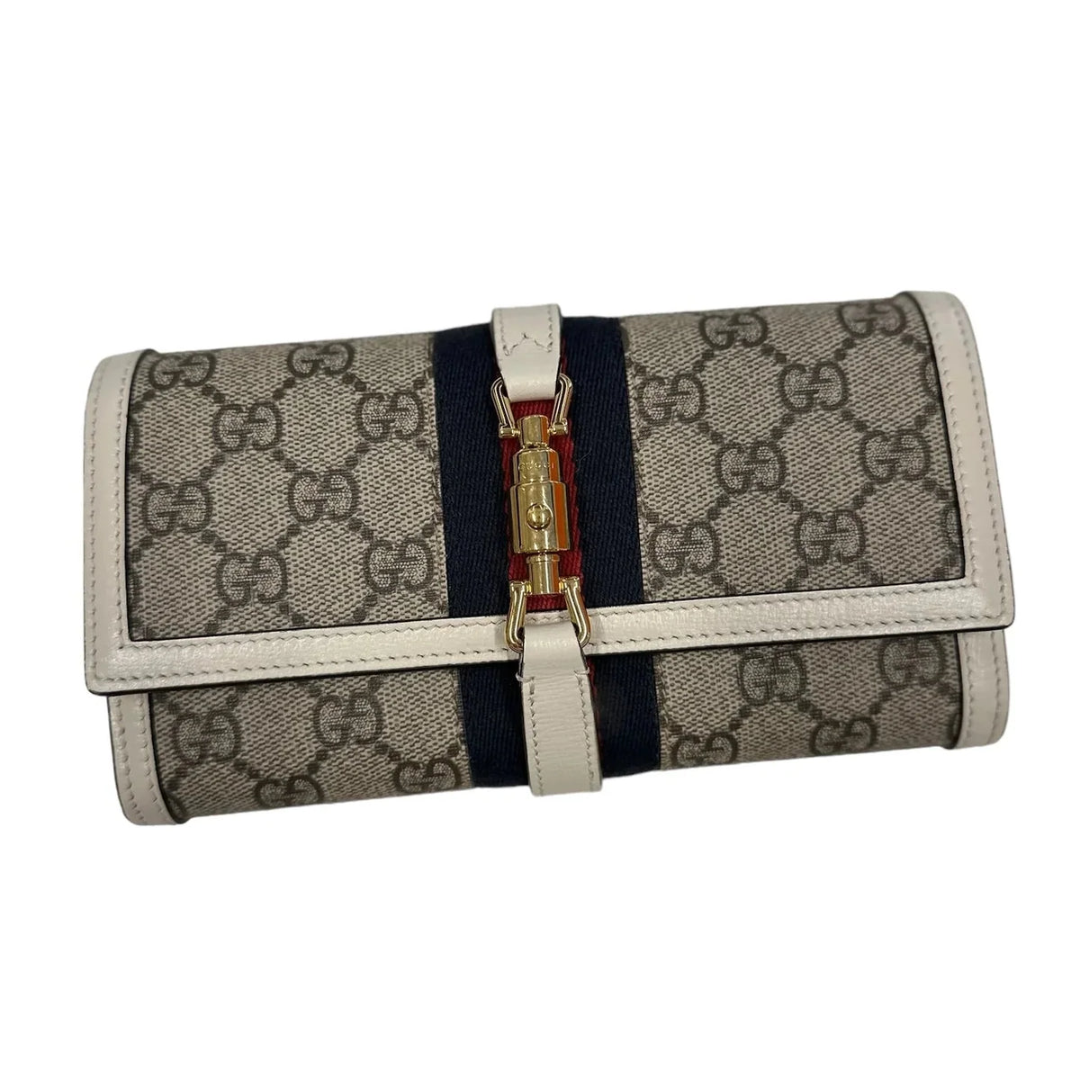 Gucci GG Supreme Jackie 1961 Small Chain Wallet – Beige