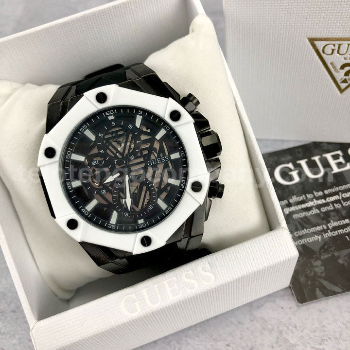 Guess Formula Chronograph Black Dial Black Silicone Strap Watch For Men - GW0579G1