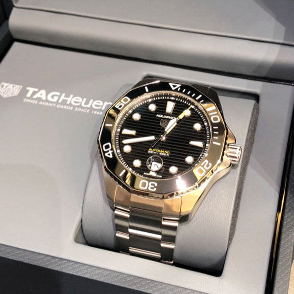 Tag Heuer Aquaracer Professional 300 Automatic Black Dial Silver Steel Strap Watch for Men - WBP201A.BA0632