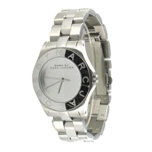 Marc Jacobs Blade Chronograph Silver Dial Silver Steel Strap Watch for Women - MBM3125