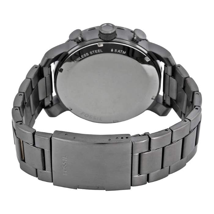 Fossil Nate Chronograph Gunmetal Dial Grey Steel Strap Watch for Men - JR1437