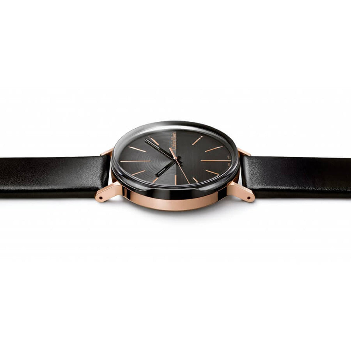Calvin Klein Boost Black Dial Black Leather Strap Watch for Men - K7Y21TCZ