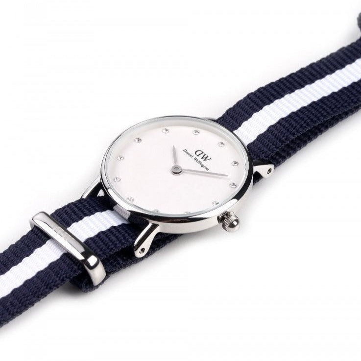 Daniel Wellington Classy Glasgow White Dial Two Tone NATO Strap Watch For Women - DW00100074