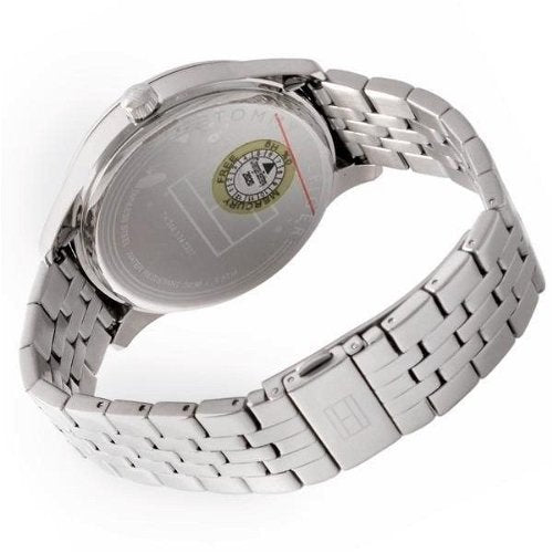 Tommy Hilfiger Damon Chronograph Blue Dial Silver Steel Strap Watch for Men - 1791416