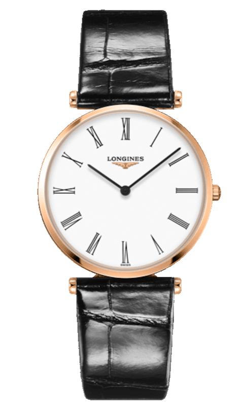 Longines La Grande Classique De Longines White Dial Black Leather Strap Watch for Women - L4.755.1.91.2