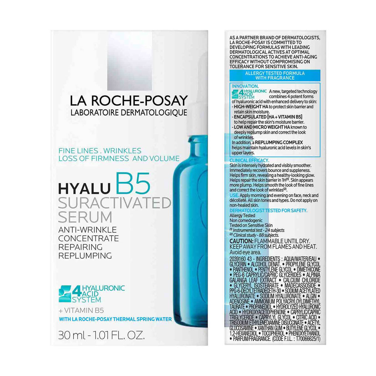 La Roche Posay Hyalu B5 Suractivated Serum with Hyaluronic Acid (Blue) - 30ml