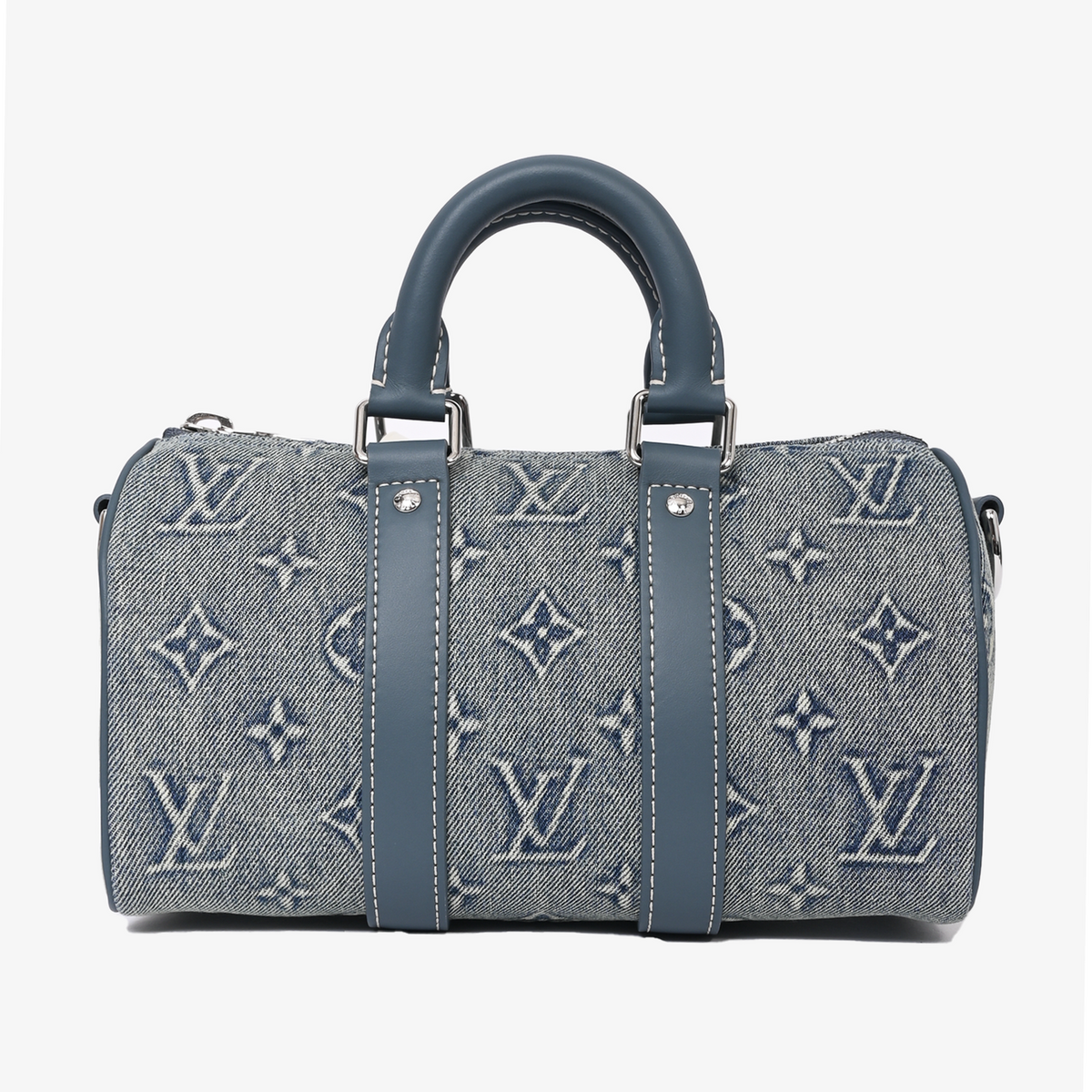 Louis Vuitton Keepall Bandoulière 25 Washed Denim Duffle Bag - Blue