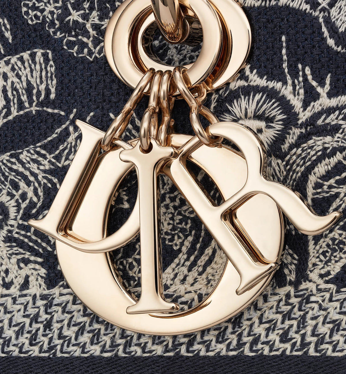 Dior Medium Lady D-Lite Reverse Embroidery Bag - Blue Toile de Jouy