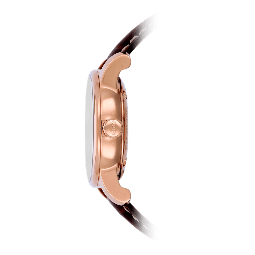 Mido Baroncelli III Automatic White Dial Brown Leather Strap Watch For Women - M7600.3.26.8