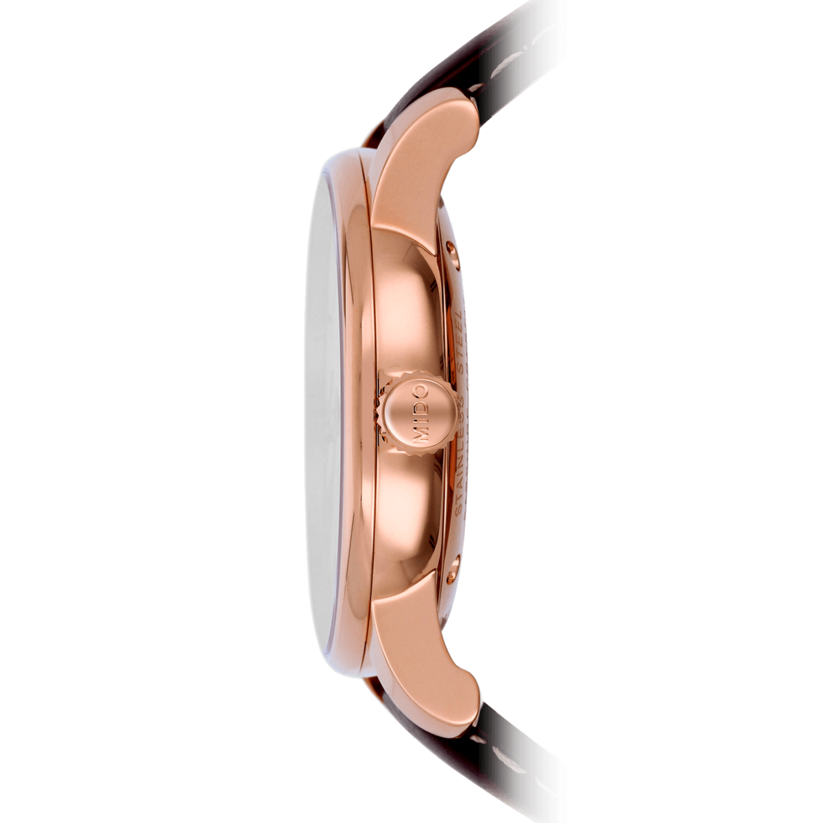 Mido Baroncelli III Automatic Silver Dial Brown Leather Strap Watch For Men - M8600.2.21.8