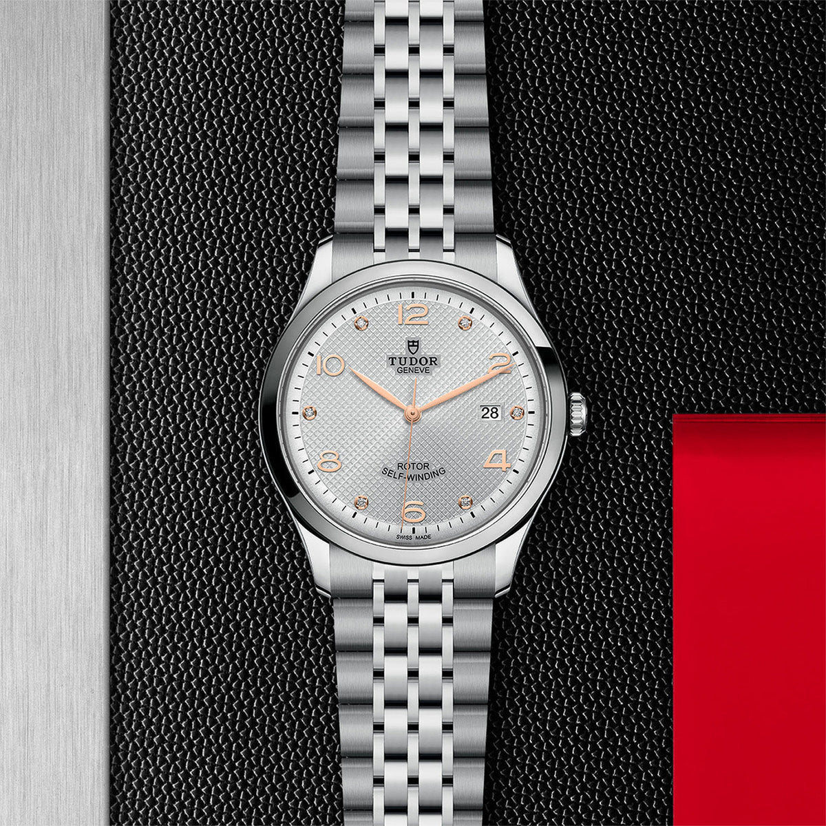 Tudor 1926 Automatic Diamonds Silver Dial Silver Steel Strap Watch for Men - M91650-0003