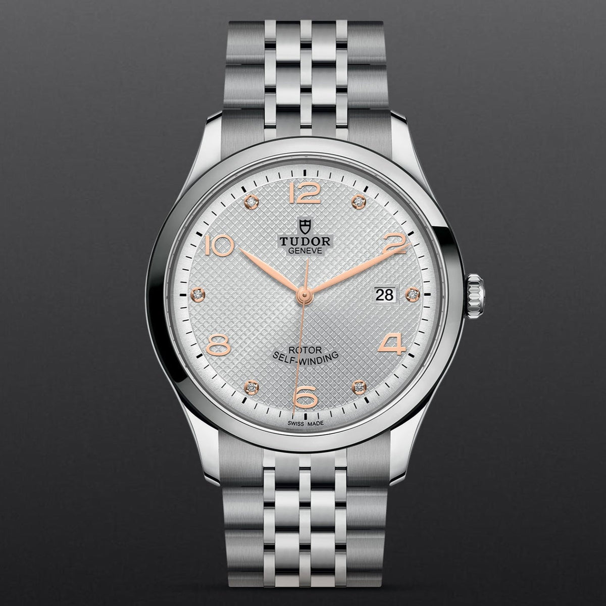 Tudor 1926 Automatic Diamonds Silver Dial Silver Steel Strap Watch for Men - M91650-0003