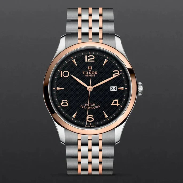 Tudor 1926 Automatic Black Dial Two Tone Steel Strap Watch for Men - M91651-0003