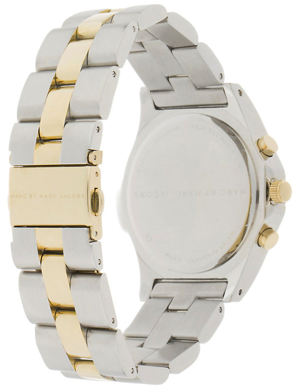 Marc Jacobs Blade Chronograph Silver Dial Two Tone Steel Strap Watch for Women - MBM3177