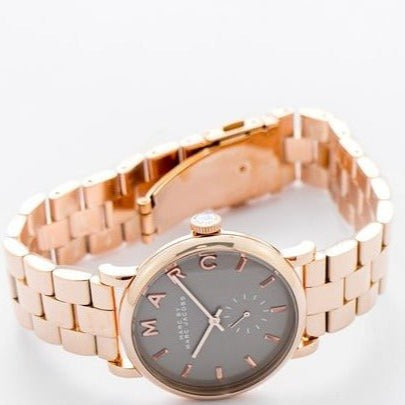Marc Jacobs Baker Brown Dial Rose Gold Steel Strap Watch for Women - MBM8632