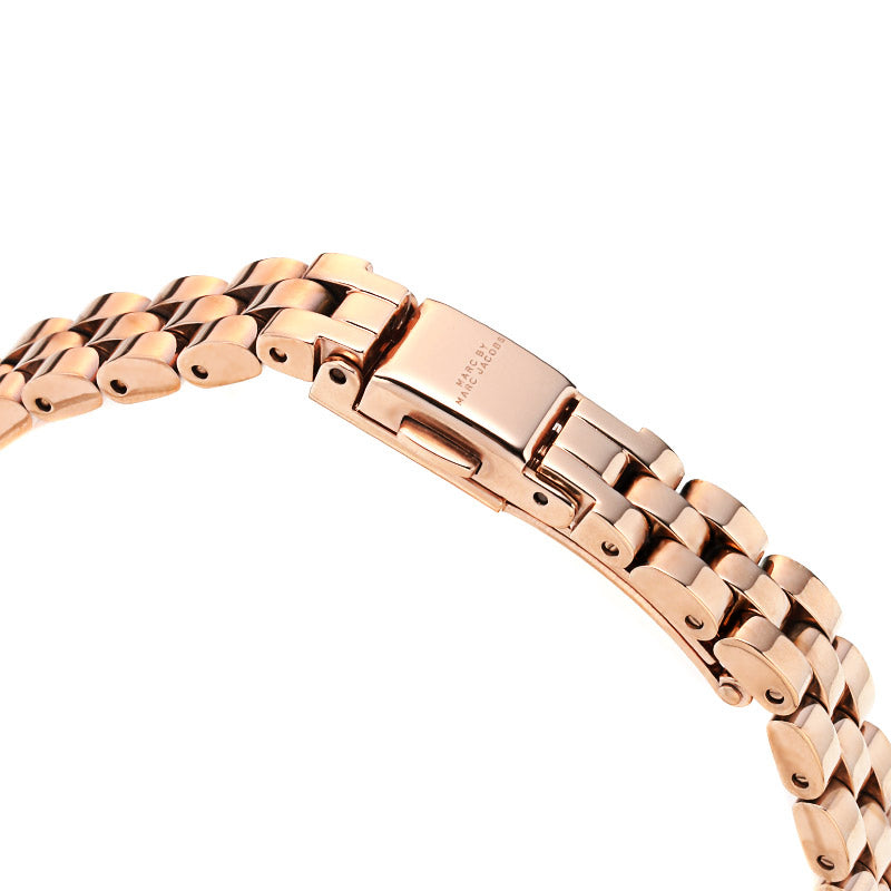 Marc Jacobs Sally White Dial Rose Gold Steel Strap Watch for Women - MBM8643