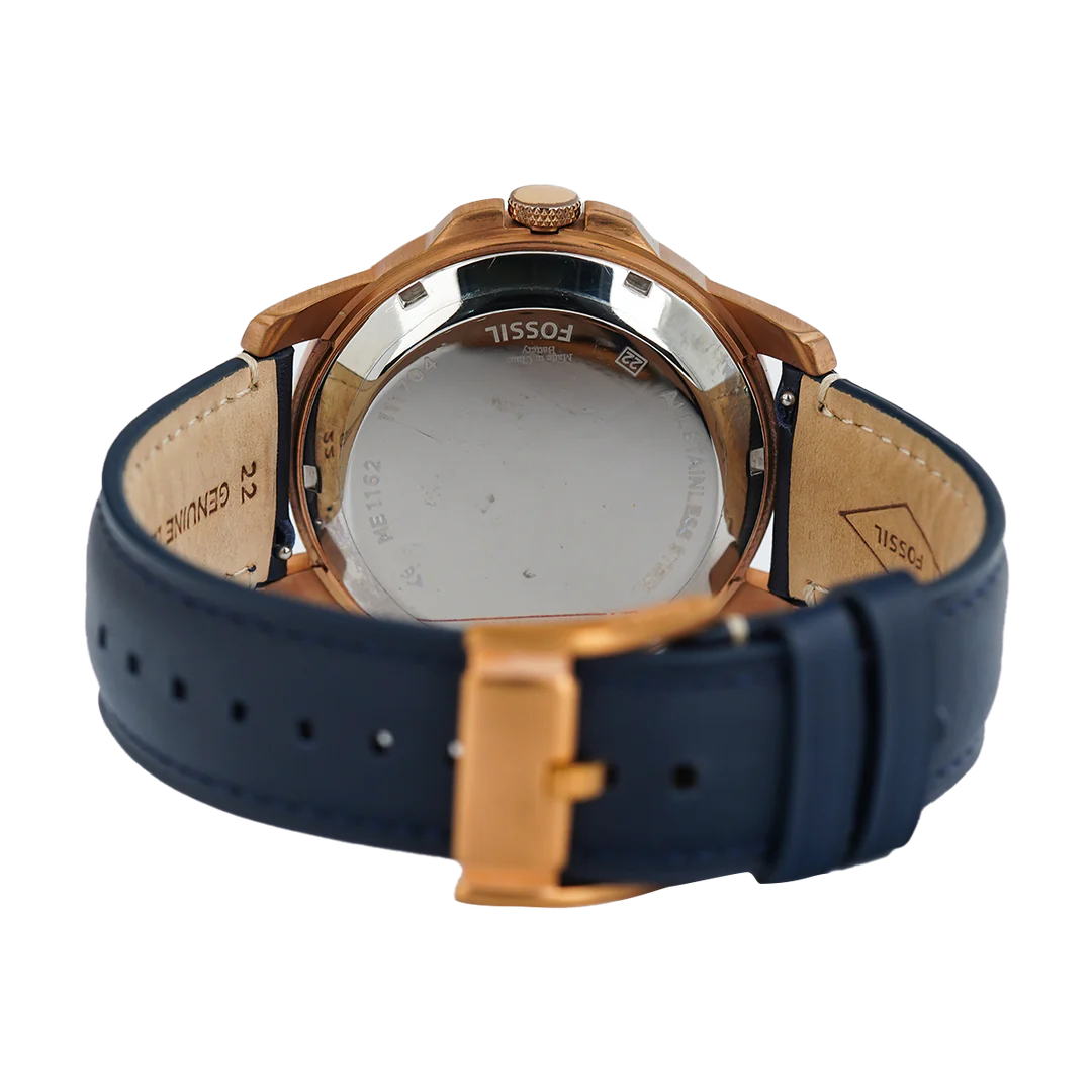 Fossil Grant Twist Multifunction Blue Dial Blue Leather Strap Watch for Men - ME1162