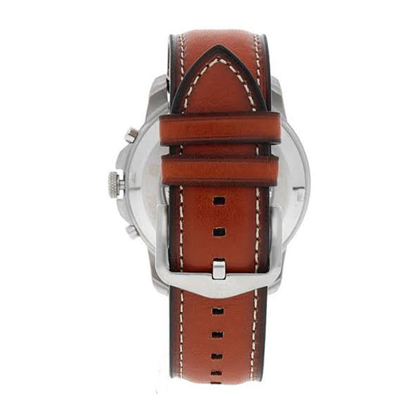 Fossil Grant Sport Automatic Skeleton Blue Dial Brown Leather Strap Watch for Men - ME3140