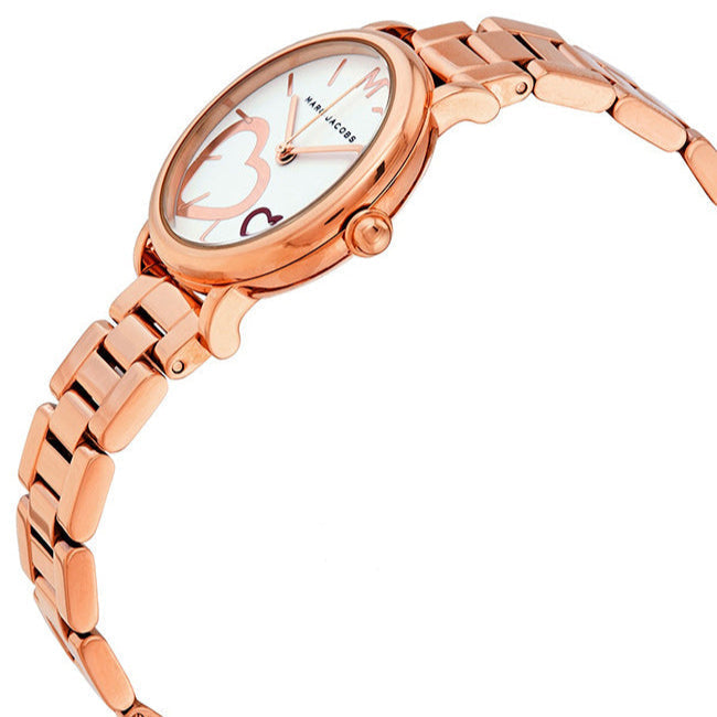 Marc Jacobs Classic White Dial Rose Gold Steel Strap Watch for Women - MJ3592