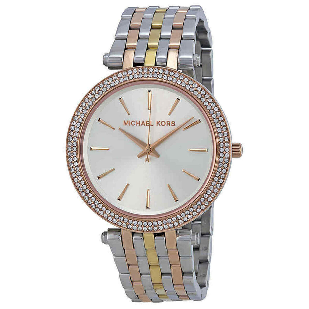 Michael Kors Darci Silver Dial Two Tone Stainless Steel Strap Watch for Women - MK3203