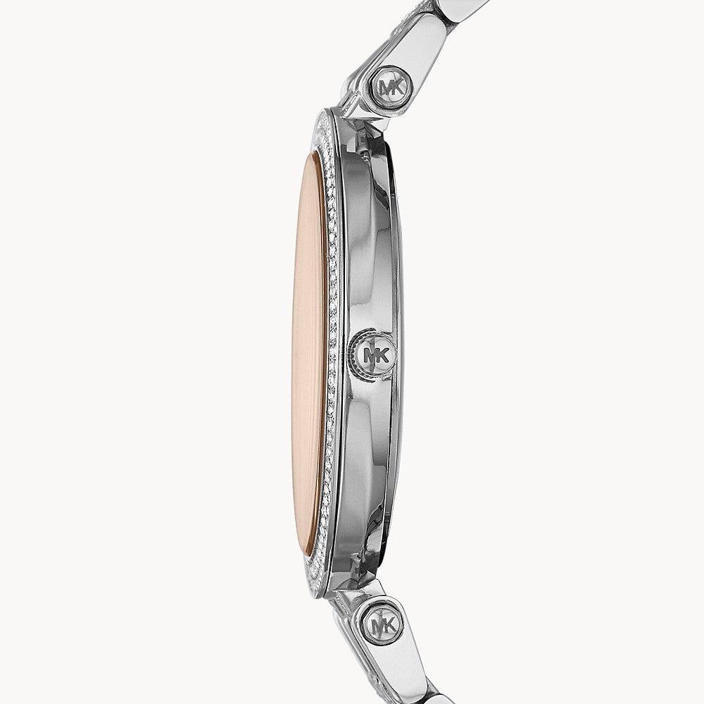 Michael Kors Darci Orange Dial Silver Stainless Steel Strap Watch for Women - MK3218