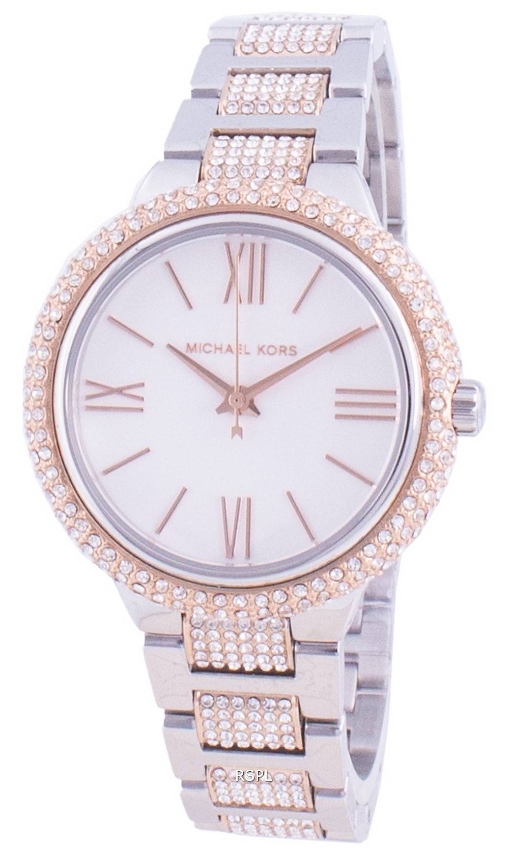 Michael Kors Taryn Quartz White Dial Two Tone Steel Strap Watch For Women - MK4461