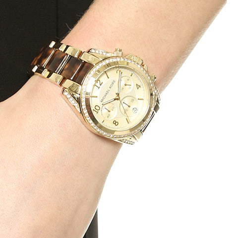 Michael Kors Blair Gold Dial Two Tone Steel Strap Watch for Women - MK6094