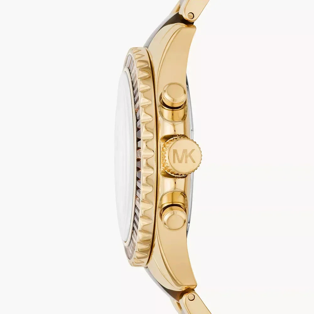 Michael Kors Everest Chronograph Brown Dial Two Tone Steel Strap Watch For Women - MK6973