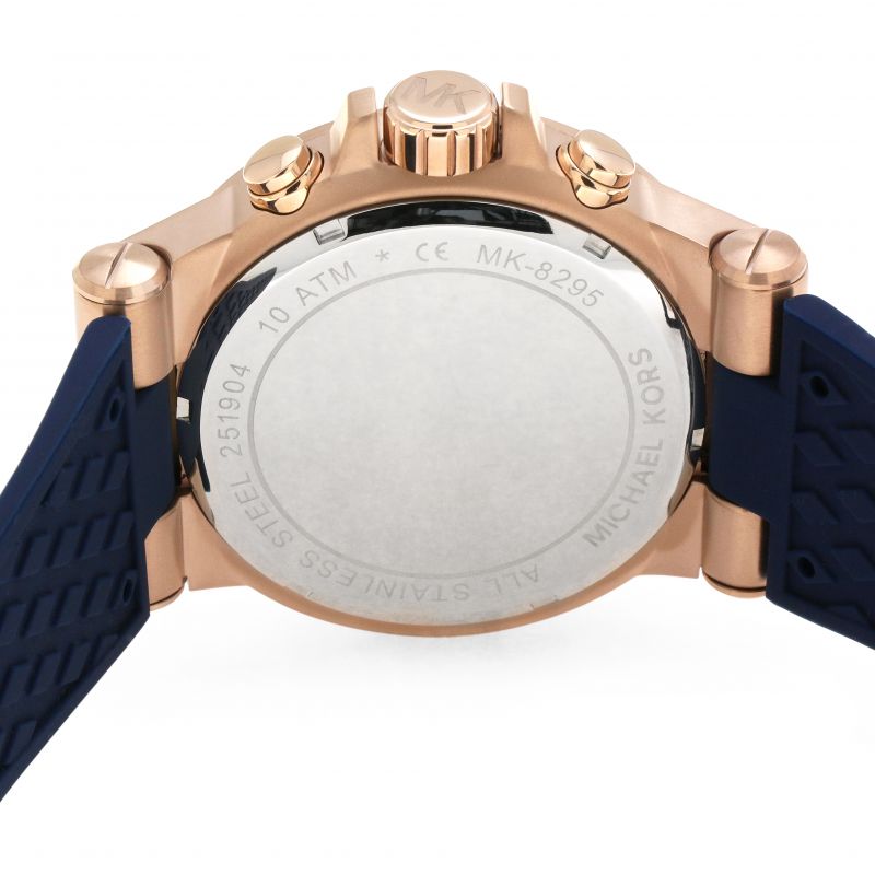 Michael Kors Dylan Blue Dial Blue Rubber Strap Watch for Men - MK8295