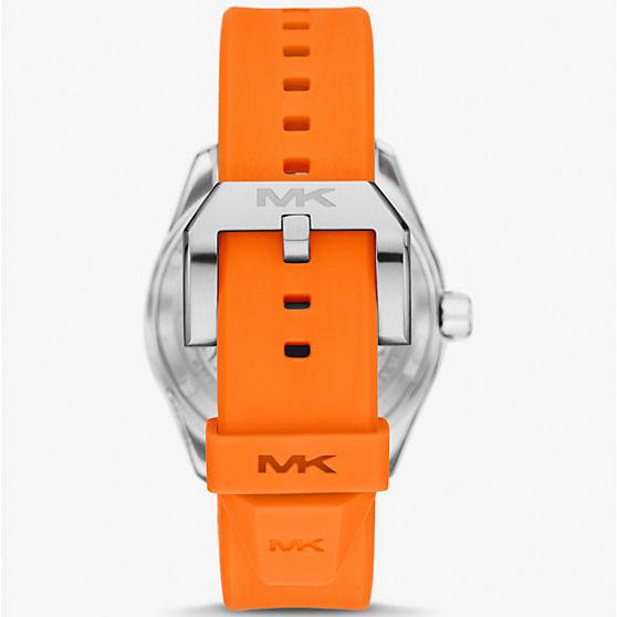 Michael Kors Maritime Three-Hand Analog Black Dial Orange Silicone Strap Watch for Men - MK9157